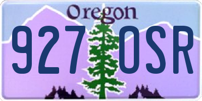 OR license plate 927OSR
