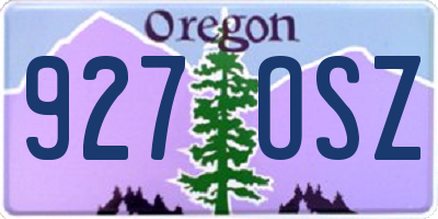 OR license plate 927OSZ