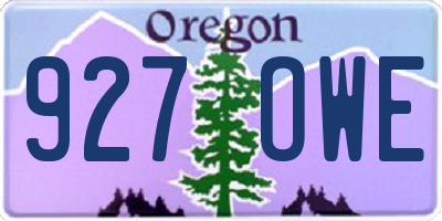 OR license plate 927OWE