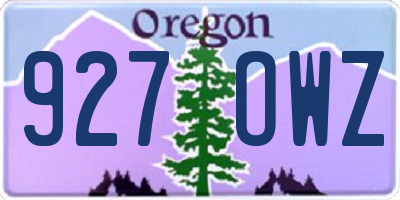 OR license plate 927OWZ