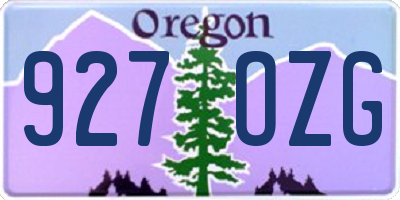 OR license plate 927OZG