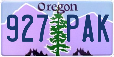 OR license plate 927PAK