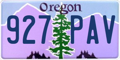 OR license plate 927PAV