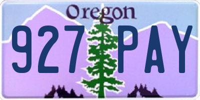OR license plate 927PAY
