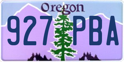 OR license plate 927PBA