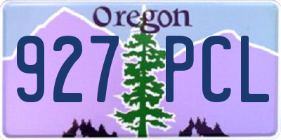 OR license plate 927PCL
