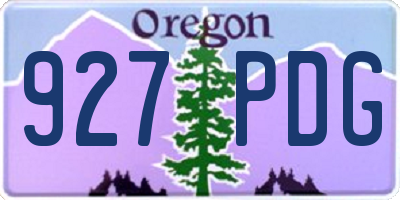 OR license plate 927PDG