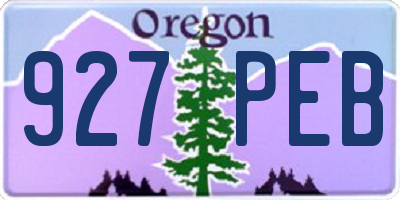 OR license plate 927PEB