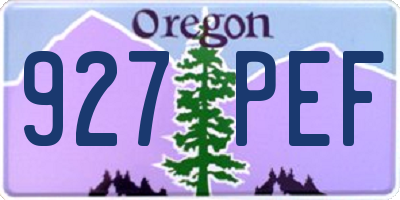 OR license plate 927PEF
