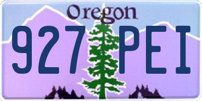 OR license plate 927PEI