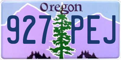 OR license plate 927PEJ