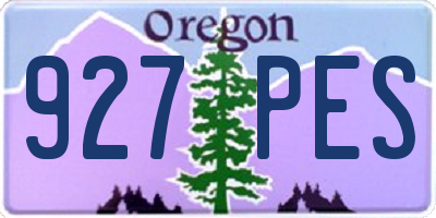 OR license plate 927PES