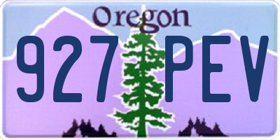 OR license plate 927PEV