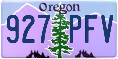 OR license plate 927PFV