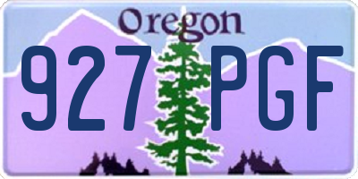 OR license plate 927PGF