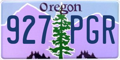 OR license plate 927PGR