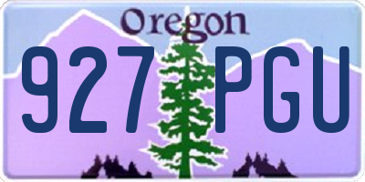 OR license plate 927PGU