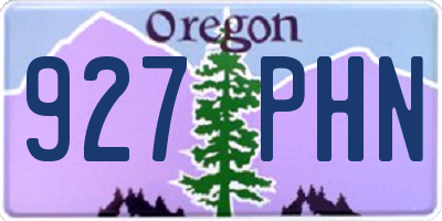 OR license plate 927PHN