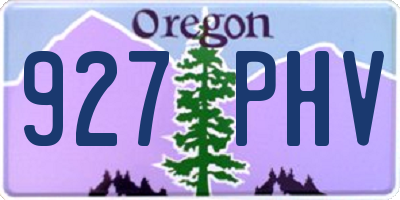 OR license plate 927PHV