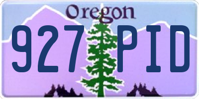 OR license plate 927PID