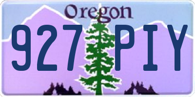 OR license plate 927PIY