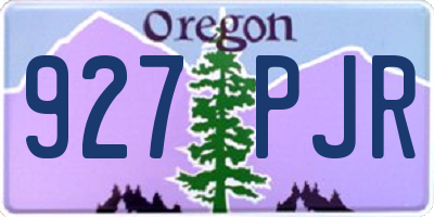 OR license plate 927PJR