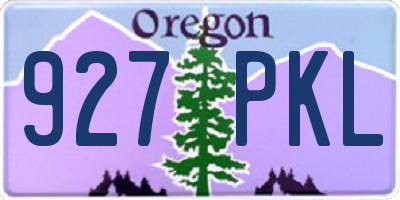 OR license plate 927PKL