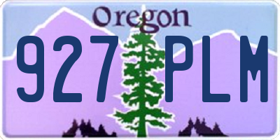 OR license plate 927PLM