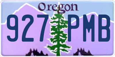 OR license plate 927PMB