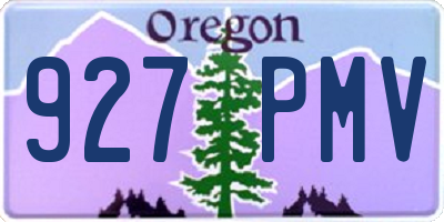 OR license plate 927PMV