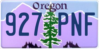 OR license plate 927PNF