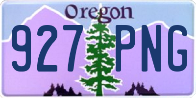 OR license plate 927PNG