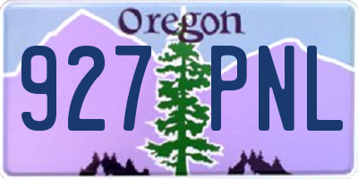OR license plate 927PNL