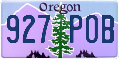 OR license plate 927POB