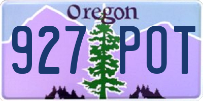 OR license plate 927POT