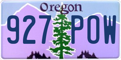OR license plate 927POW