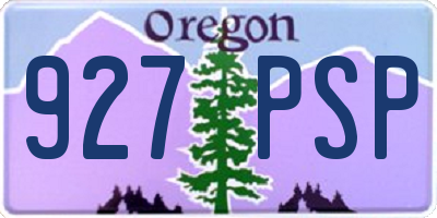 OR license plate 927PSP