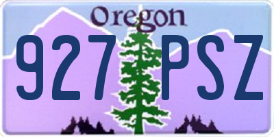OR license plate 927PSZ