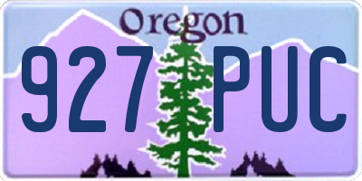 OR license plate 927PUC