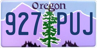 OR license plate 927PUJ