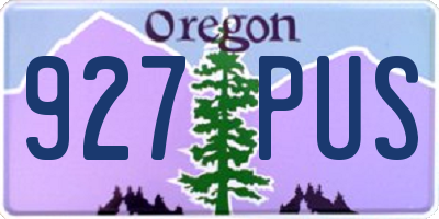 OR license plate 927PUS