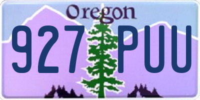 OR license plate 927PUU
