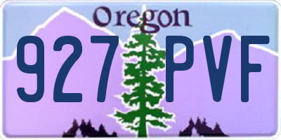 OR license plate 927PVF