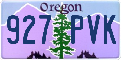 OR license plate 927PVK