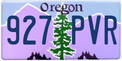 OR license plate 927PVR