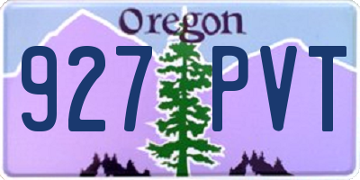 OR license plate 927PVT