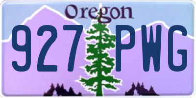 OR license plate 927PWG