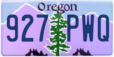 OR license plate 927PWQ