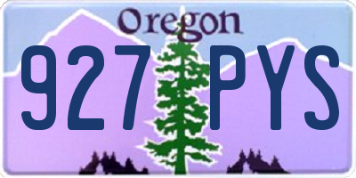OR license plate 927PYS