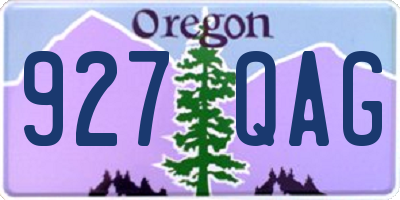 OR license plate 927QAG